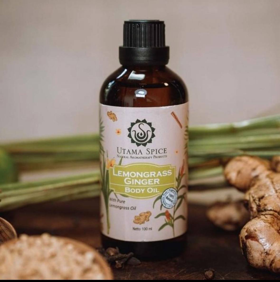 utamalem9 Масло для тела Лемонграсс Имбирь Body Oil Utama Spice 100 ml. — изображение 1